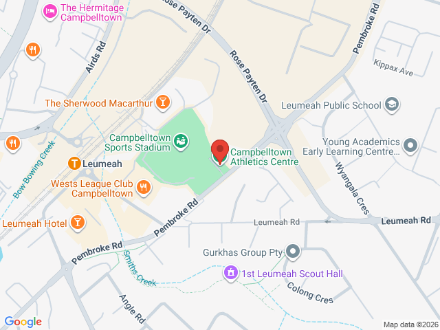 Map showing event location